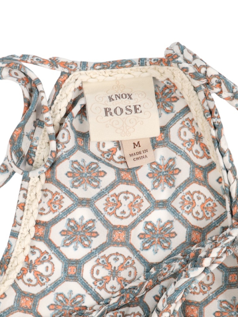 Knox Rose Boho Maxi Dress Medium Blue Coral Print Pockets Sleeveless - Picture 6 of 7
